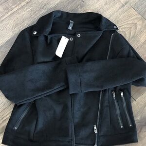 Alya Black Leather Jacket for Women